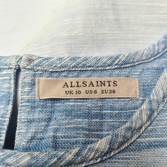 All Saints Jina SS Color Block Mini Dress, Size 6 - Picture 10 of 10